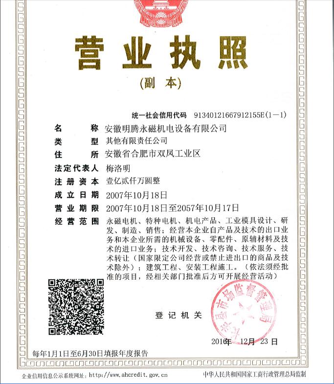 安徽明腾永磁机电设备有限公司